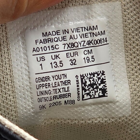 Converse Chuck Taylor Eva Lift Kids Size 1 Black White Platform Shoes A01015C - Picture 7 of 13